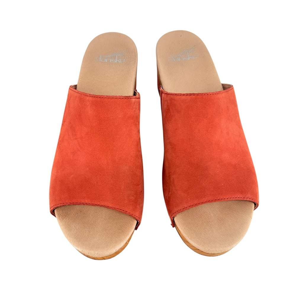 Dansko Maci Burnt Orange Leather Slide Sandal Women Size 40 9.5 Comfort Slip On - Picture 2 of 10